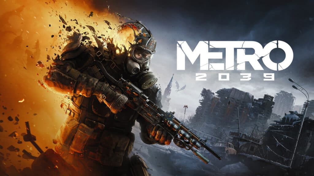 Metro 2039 gameplay screenshot showing The Stranger in Moscow Metro tunnels with mutant creatures
